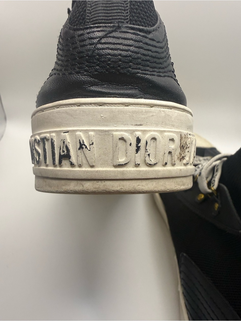 Dior Black & White High-Top Sneakers with Branded Straps - Picture 8 of 10